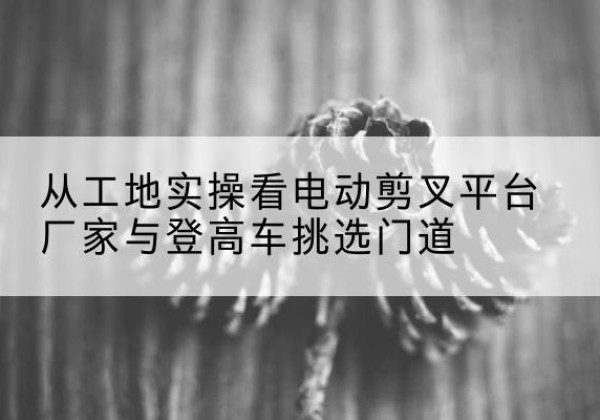 温岭电动剪叉升降平台厂家-从工地实操看电动剪叉平台厂家与登高车挑选门道